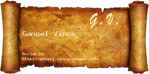 Gansel Vince névjegykártya